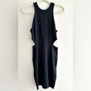Rolla Costa Black Bodycon Tank Top Cutout Zippered Dress, Size Medium
